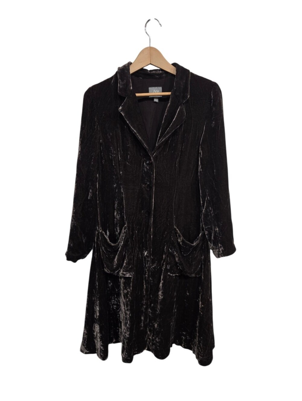 J Jill Crushed Brown Crushed Velvet Duster Boho Jacket